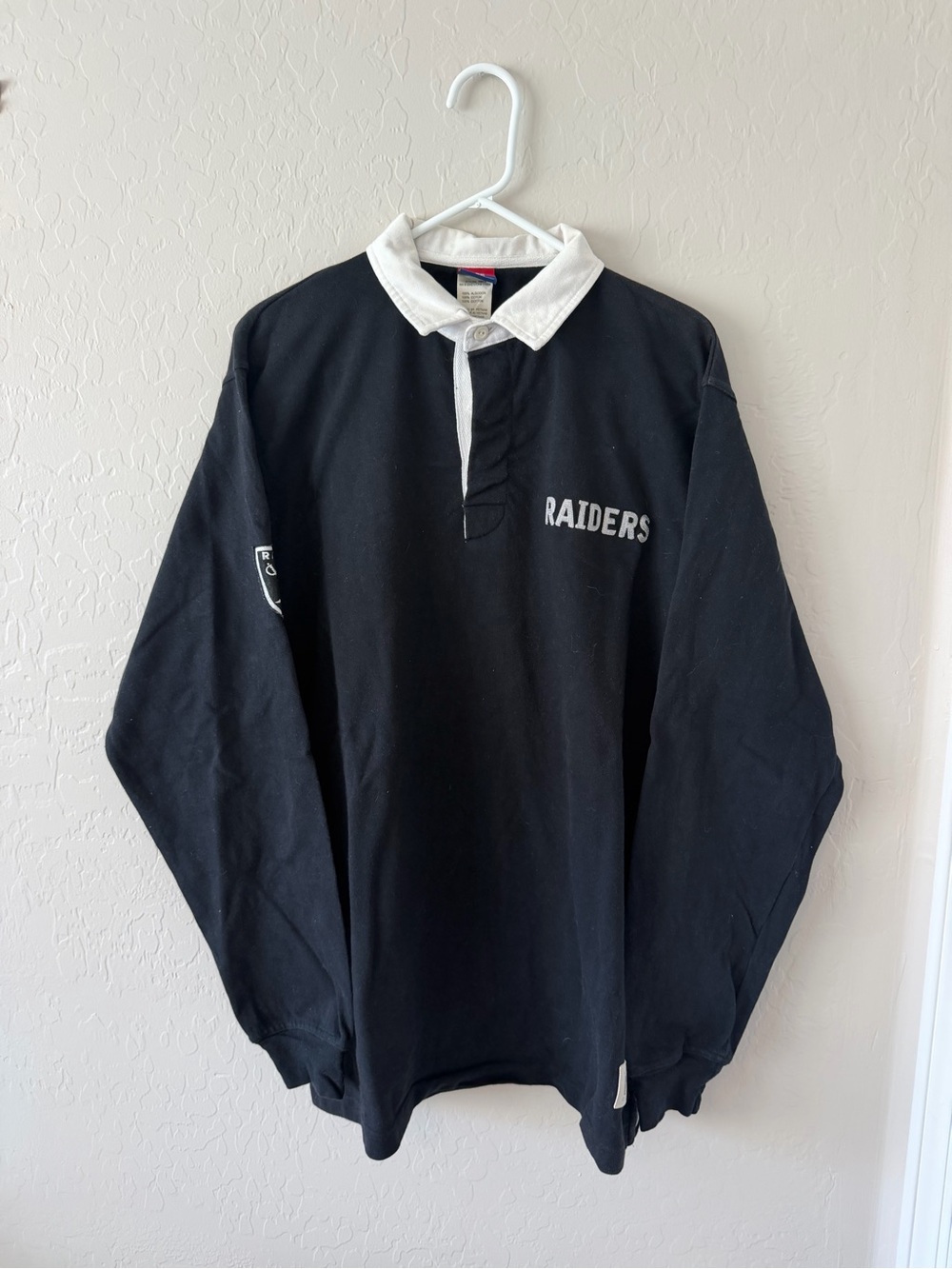 Y2K reebok NFL, Raiders, long sleeve rugby shirt